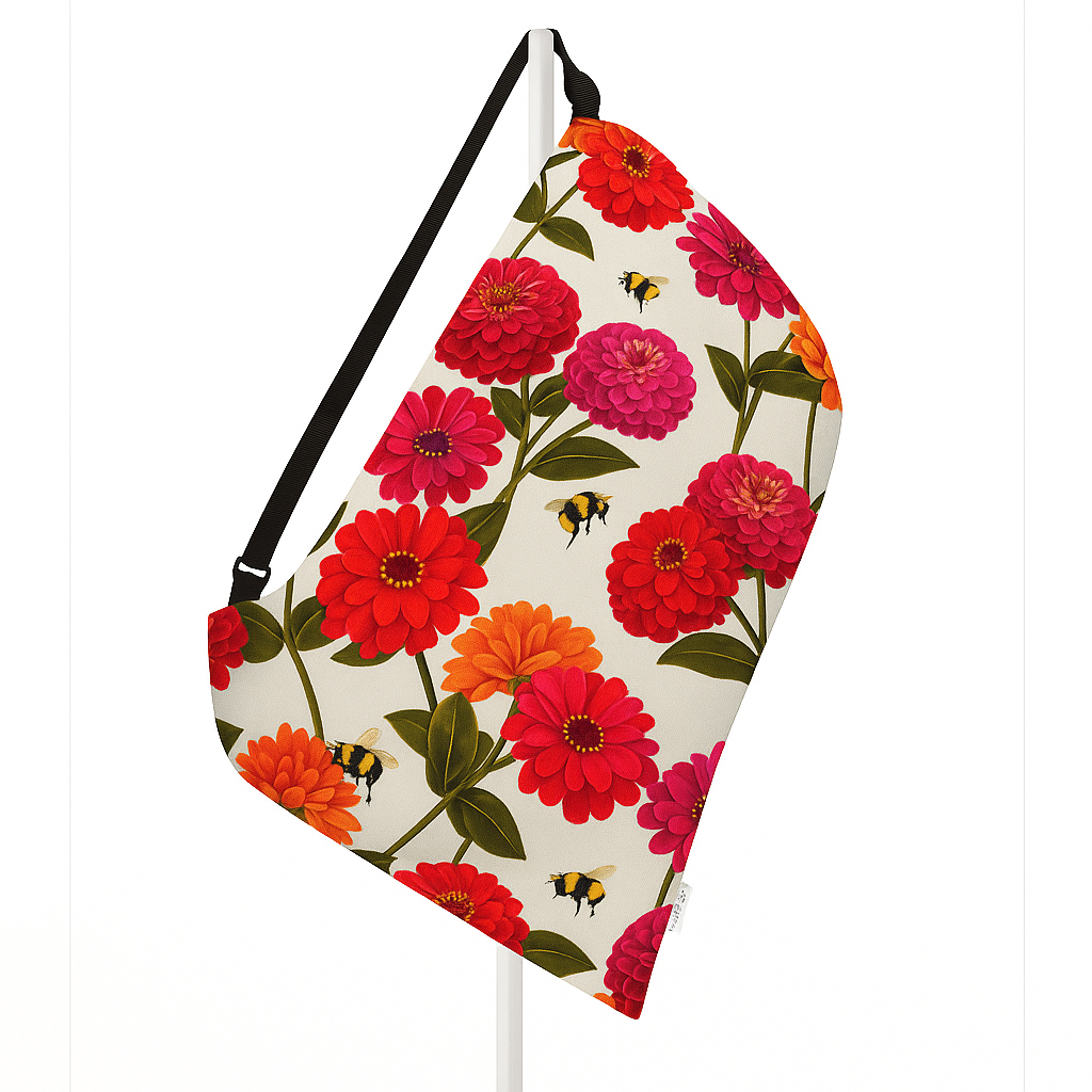 Bright Zinnia and Bumblebee Chintz